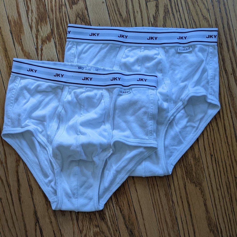 Jockey JKY Mens White Briefs Size S 2 Pair